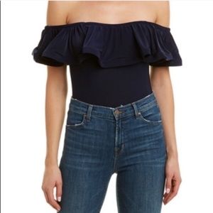 Misa Los Angeles bodysuit, black off shoulder XS